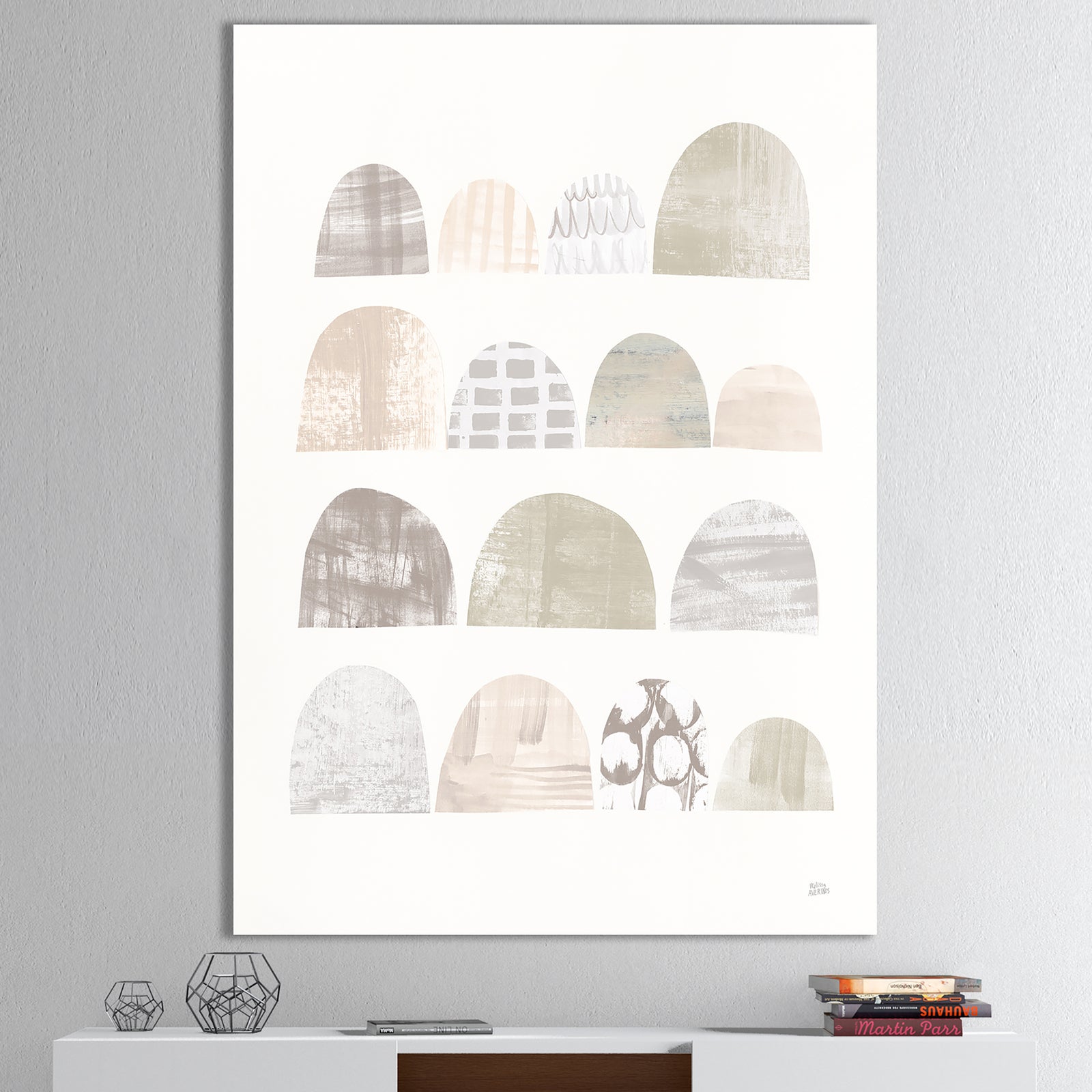 Geometric Neutral Form V - Shabby Chic Canvas Artwork