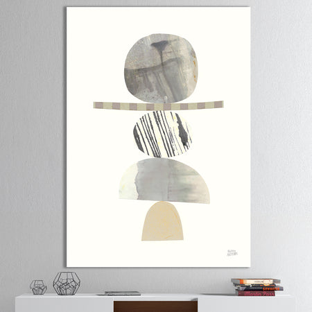 Geometric Balance Neutral I - Shabby Chic Canvas Art