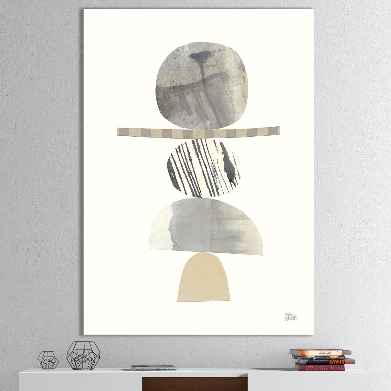 Geometric Balance Neutral I - Shabby Chic Canvas Art