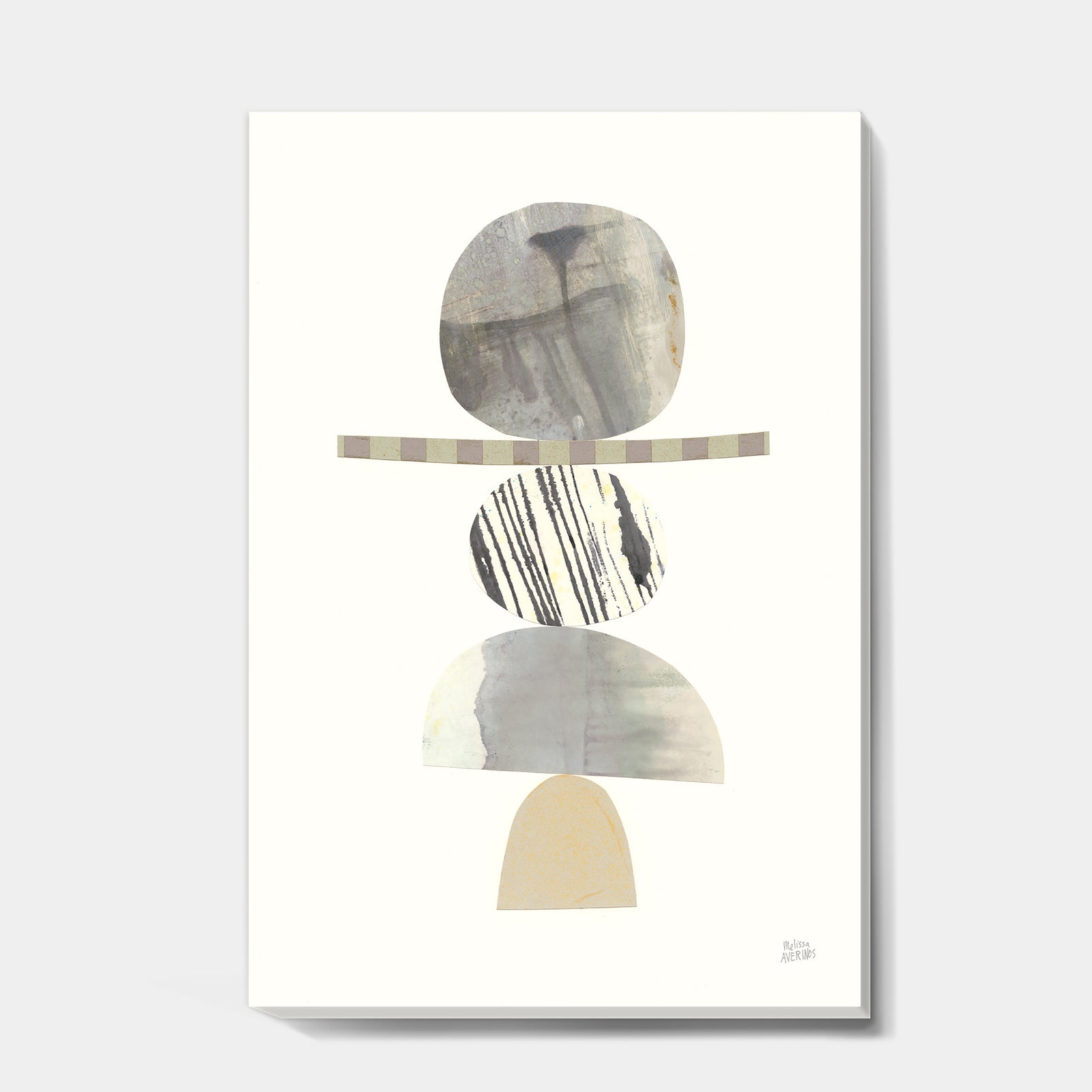 Geometric Balance Neutral I - Shabby Chic Canvas Art