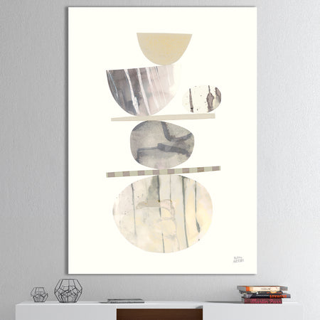 Geometric Balance Neutral II - Shabby Chic Premium Canvas Wall Art