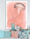 Coastal Sea Life IV jellyfish sketches - Nautical & Coastal Canvas Art