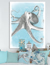 Coastal Sea Life II octopus sketches - Nautical & Coastal Gallery-wrapped Canvas