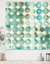 Turquoise Watercolor geometrical I - Modern & Transitional Canvas Art