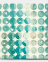 Turquoise Watercolor geometrical II - Modern & Transitional Premium Canvas Wall Art