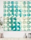 Turquoise Watercolor geometrical II - Modern & Transitional Premium Canvas Wall Art