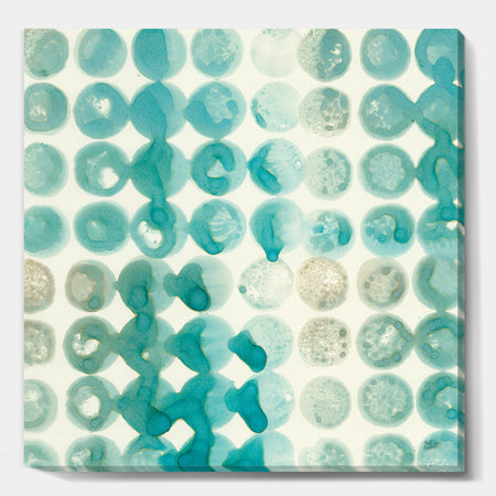 Turquoise Watercolor geometrical II - Modern & Transitional Premium Canvas Wall Art