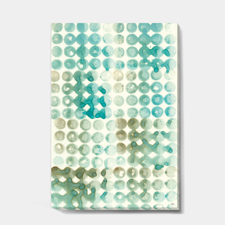 Turquoise Watercolor geometrical V - Modern & Transitional Canvas Art
