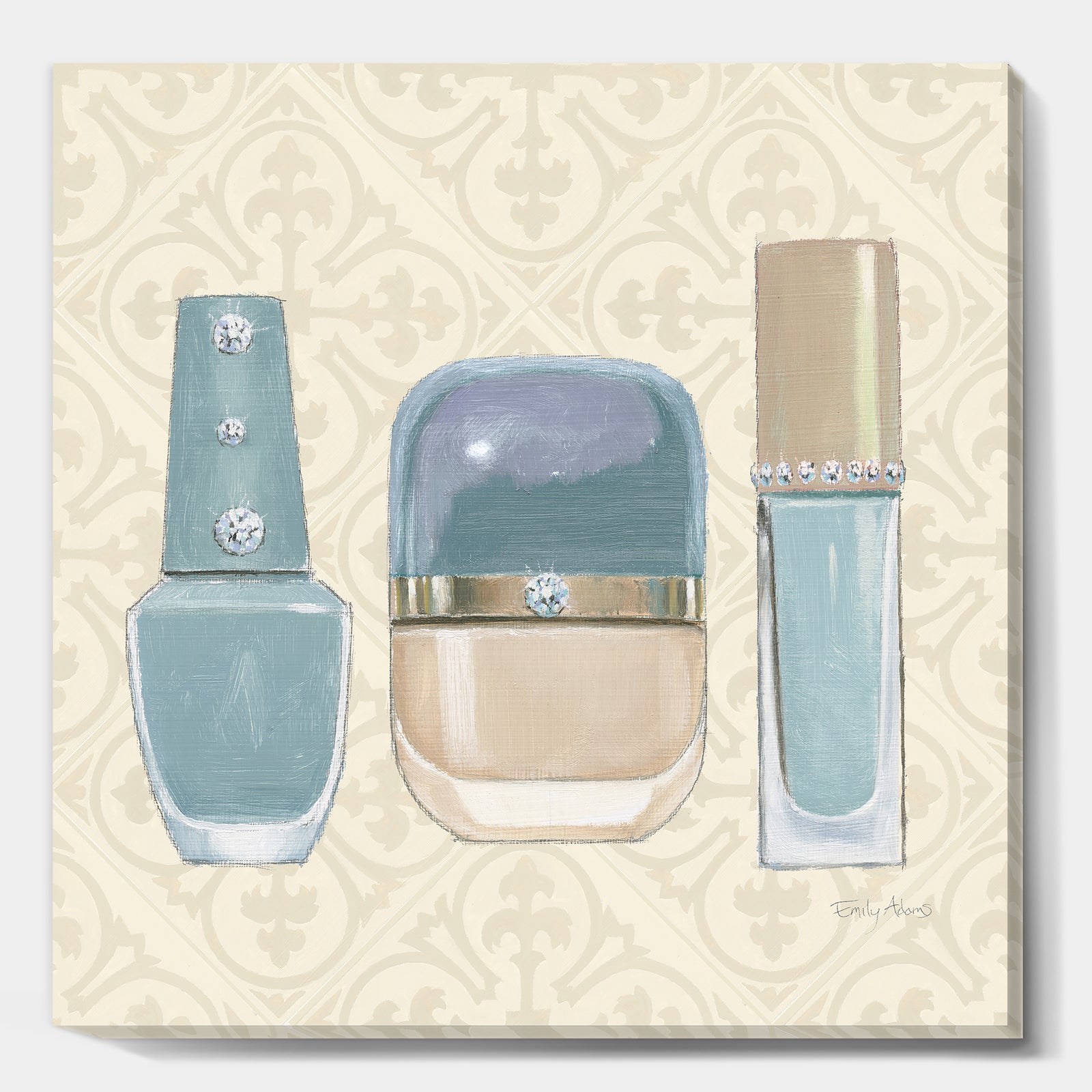 Glam cosmetics Blue accessories - Fashion Canvas Art