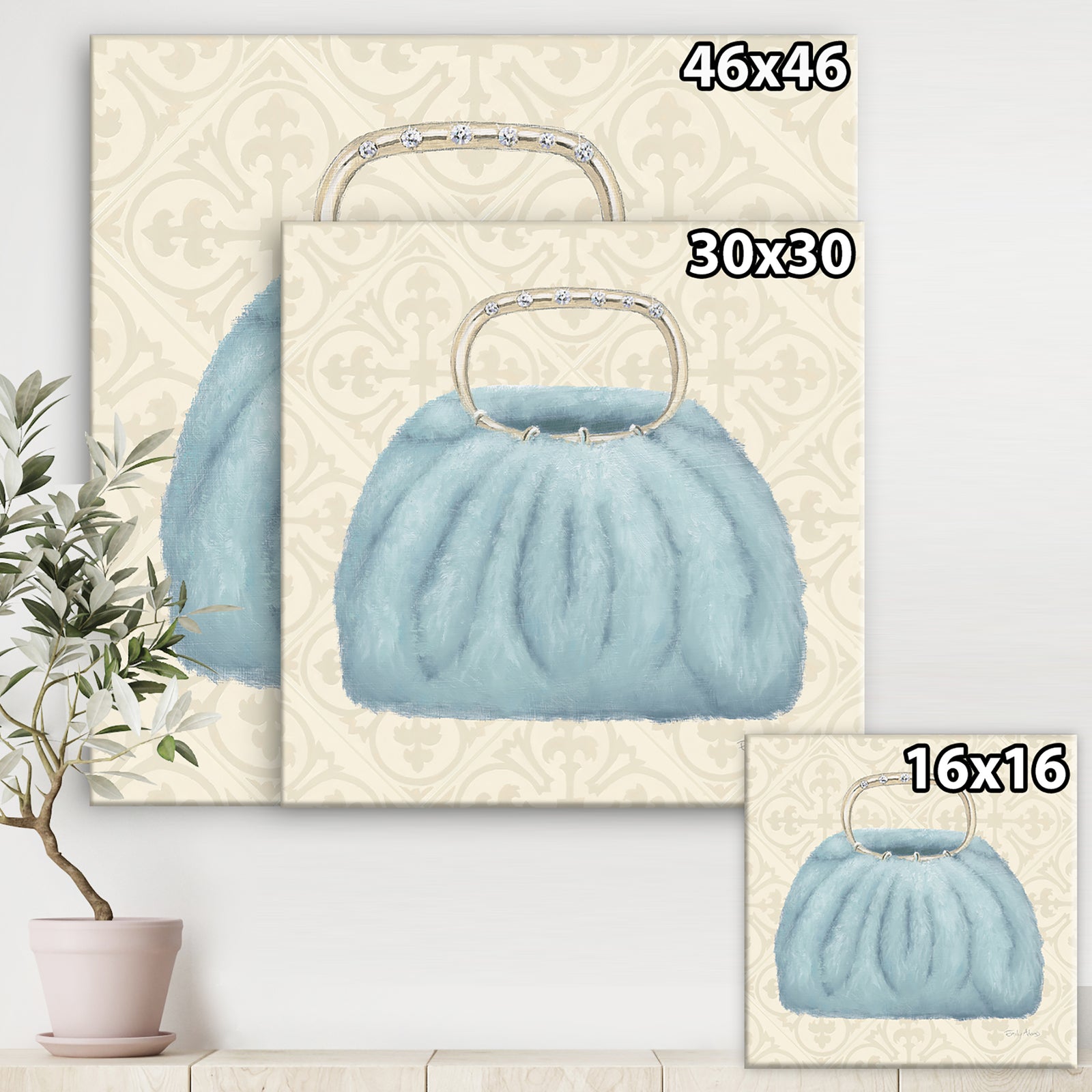 Glam cosmetics Blue Bag - Fashion Premium Canvas Wall Art
