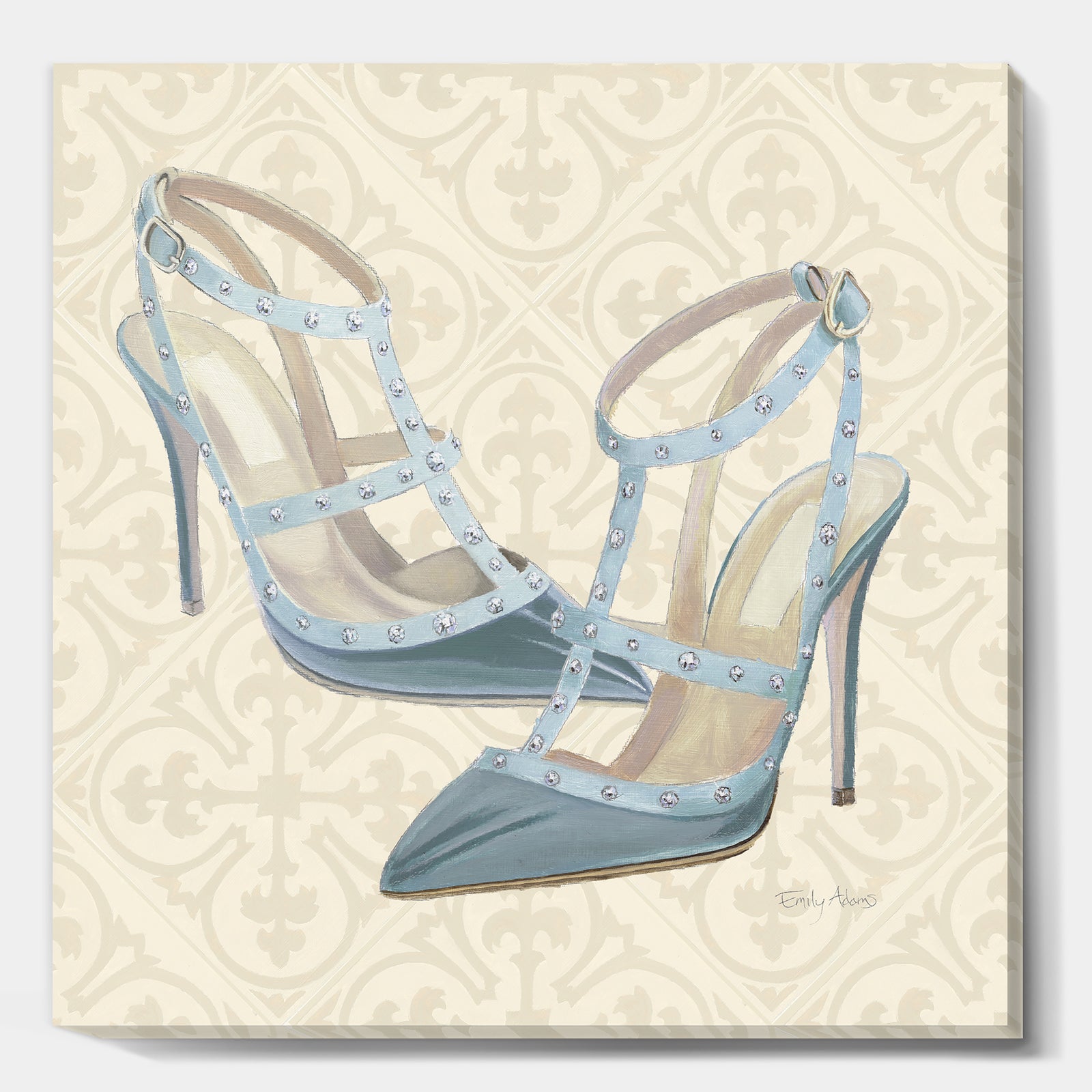 Glam cosmetics Blue Shoes - Fashion Gallery-wrapped Canvas