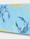 Blue Coastal crab Battle - Nautical & Coastal Canvas Art