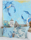 Blue Coastal crab Battle - Nautical & Coastal Canvas Art