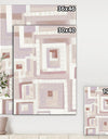 Pink Geometric Form Windows I - Transitional Premium Canvas Wall Art