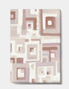 Pink Geometric Form Windows II - Transitional Gallery-wrapped Canvas