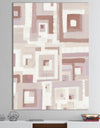 Pink Geometric Form Windows II - Transitional Gallery-wrapped Canvas