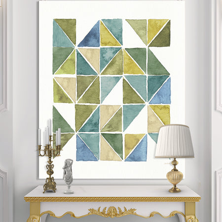 Carson Carrington 'Geometric Green Triangle I - Modern & Transitional Canvas Artwork