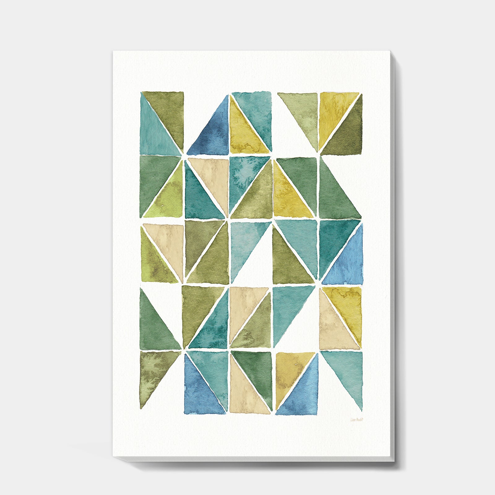 Carson Carrington 'Geometric Green Triangle I - Modern & Transitional Canvas Artwork