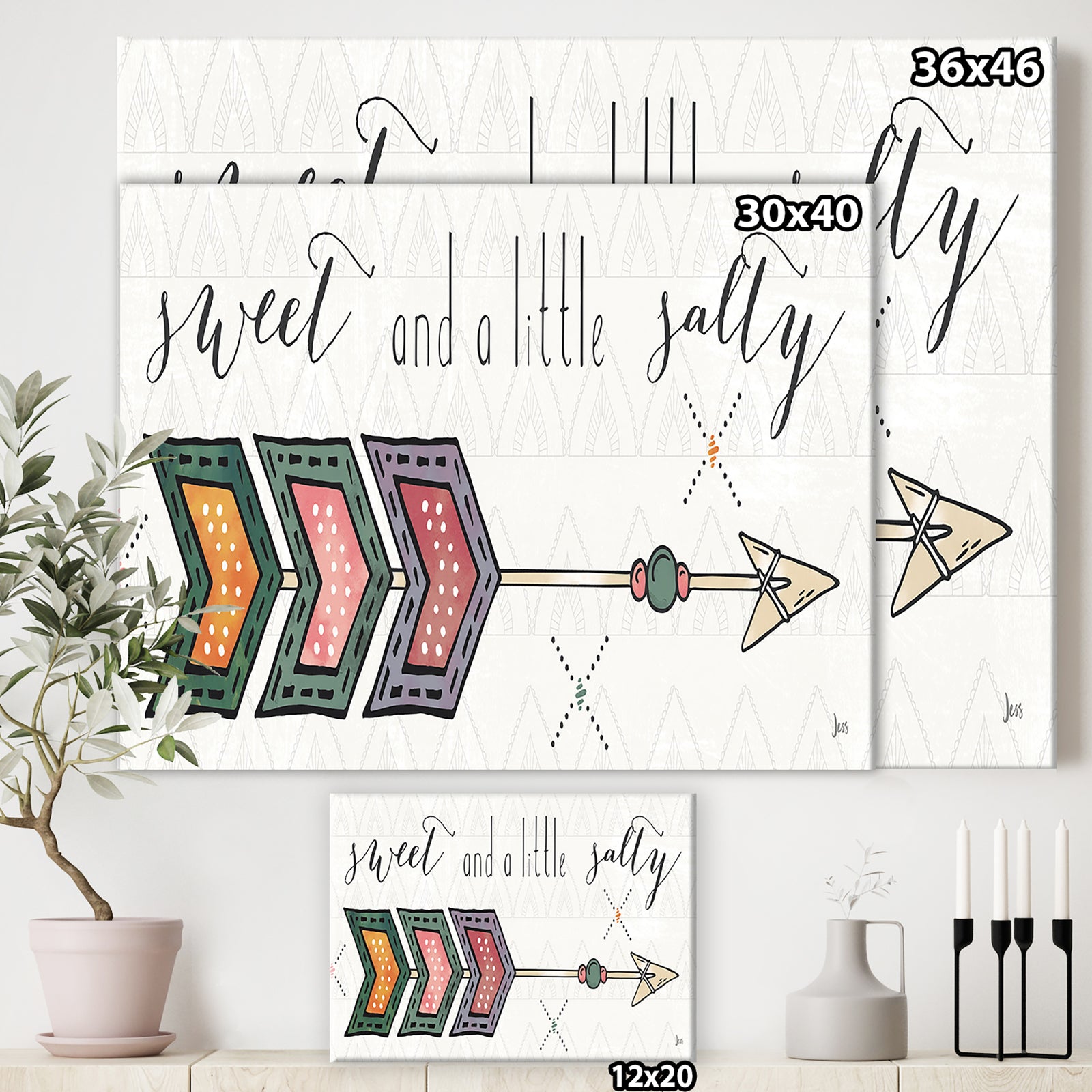 sweet and a little guilty Boho Arrow II - Bohemian & Eclectic Premium Canvas Wall Art