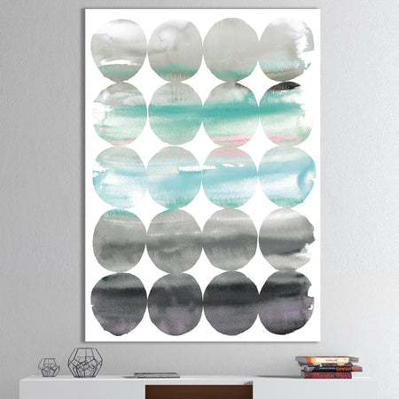geometric Neutral Glue Circles - Transitional Gallery-wrapped Canvas