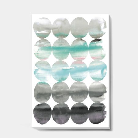 geometric Neutral Glue Circles - Transitional Gallery-wrapped Canvas