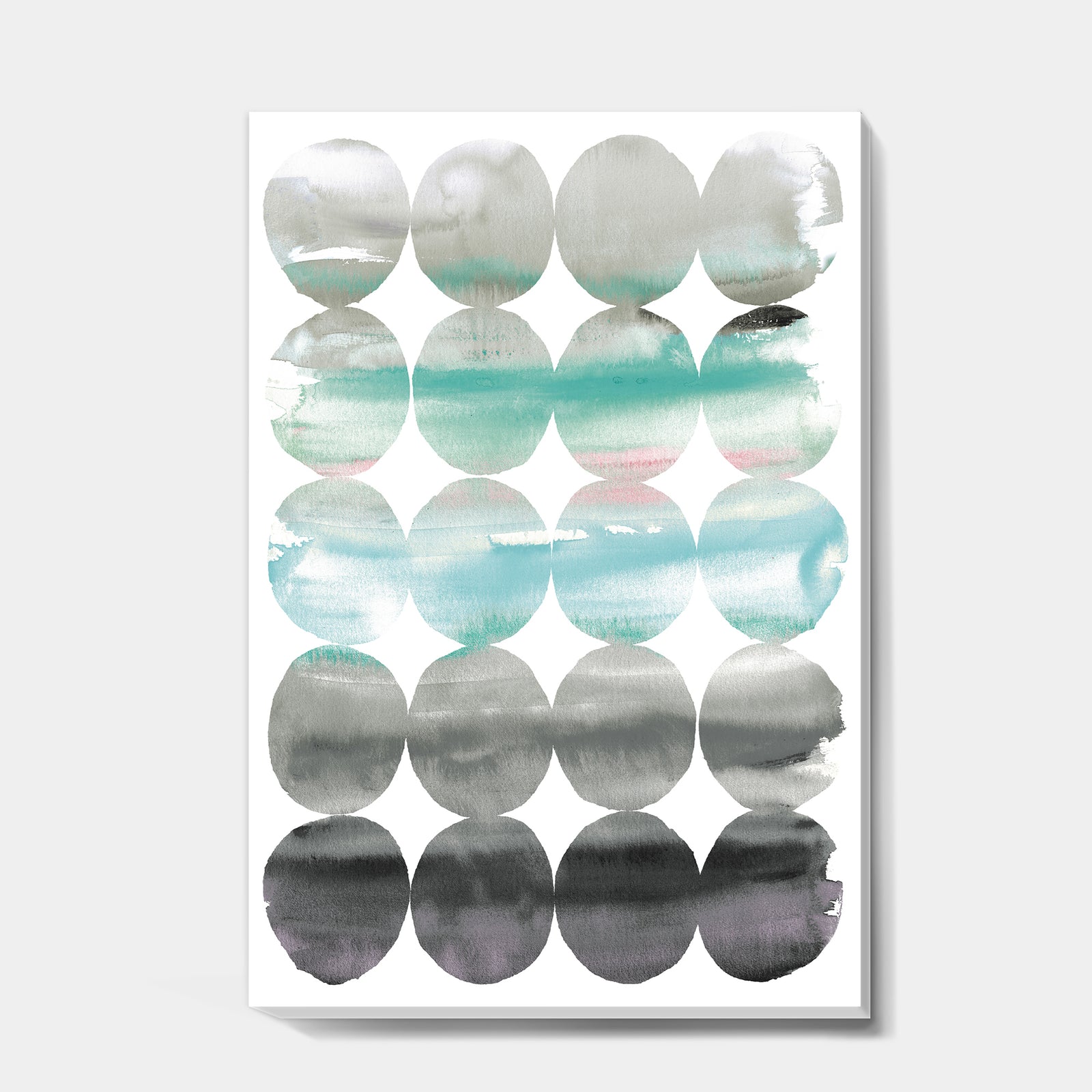 geometric Neutral Glue Circles - Transitional Gallery-wrapped Canvas