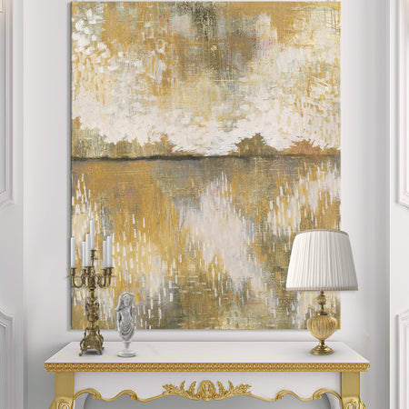 Glam Cream and Brown Curious Sky - Modern Premium Canvas Wall Art