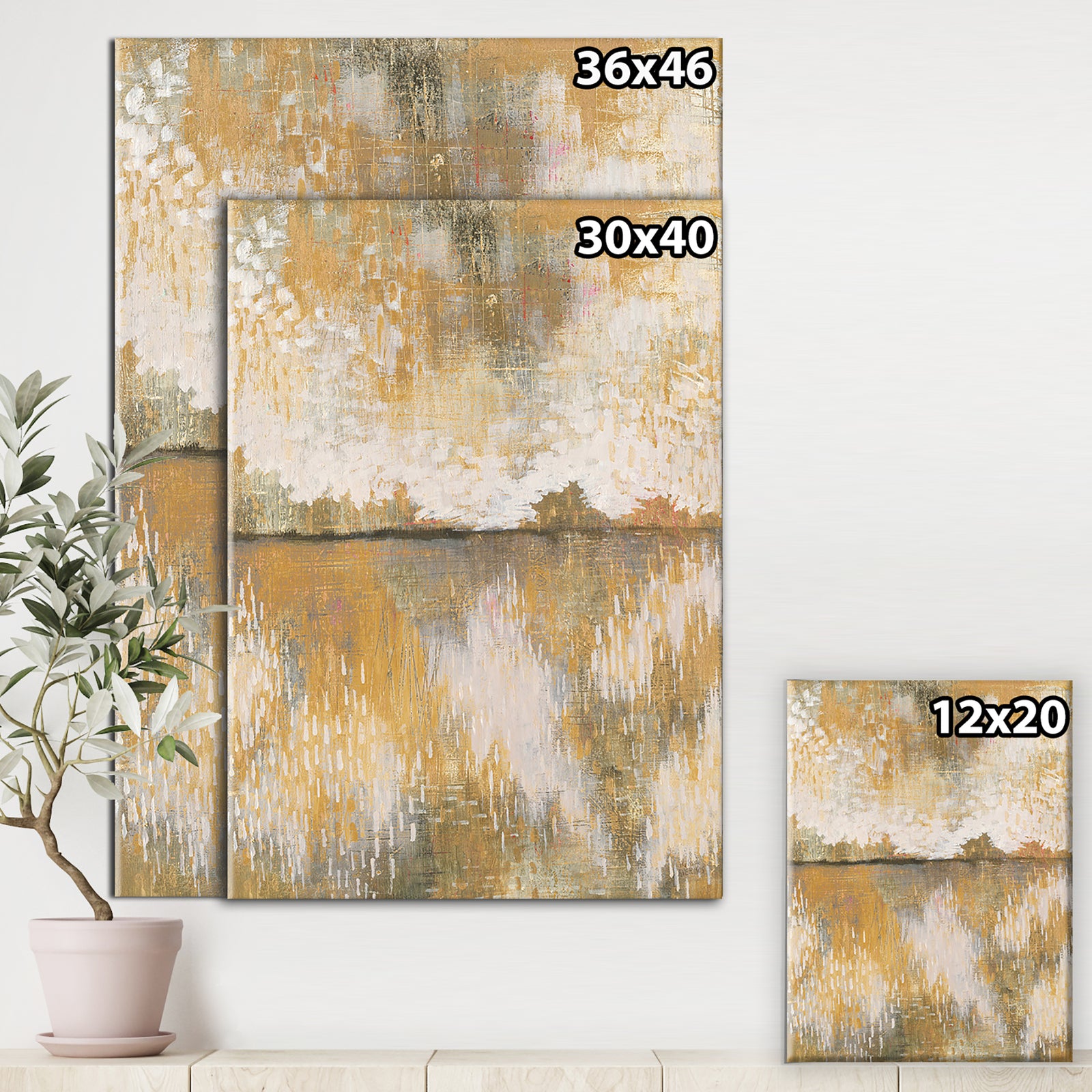 Glam Cream and Brown Curious Sky - Modern Premium Canvas Wall Art