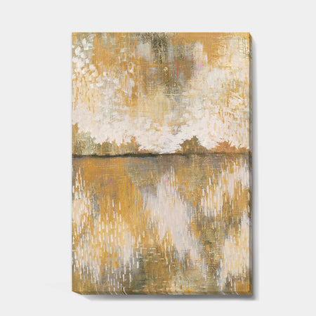 Glam Cream and Brown Curious Sky - Modern Premium Canvas Wall Art