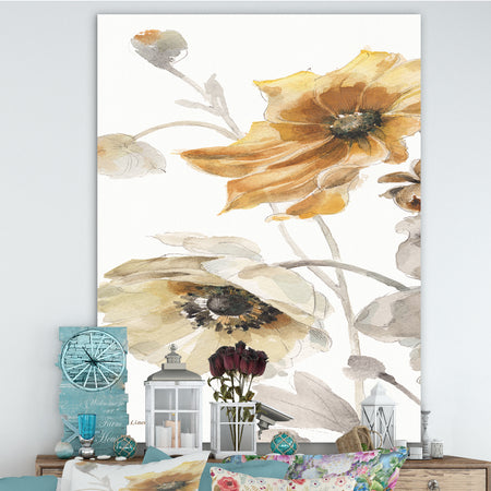 Fields of Gold Watercolor Flower II - Cabin & Lodge Canvas Artwork