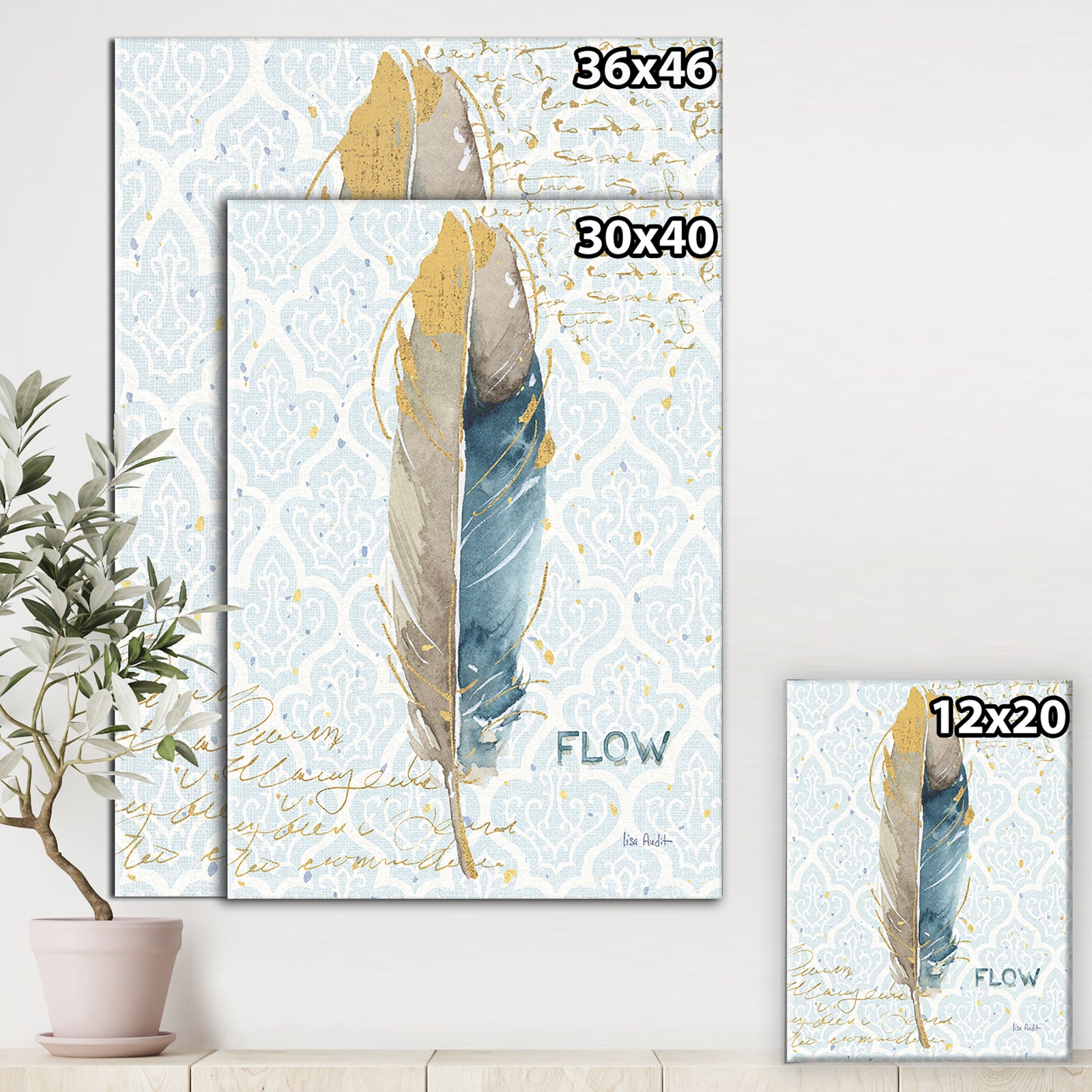 Fields of Gold Watercolor Flower IV - Traditional Premium Canvas Wall Art