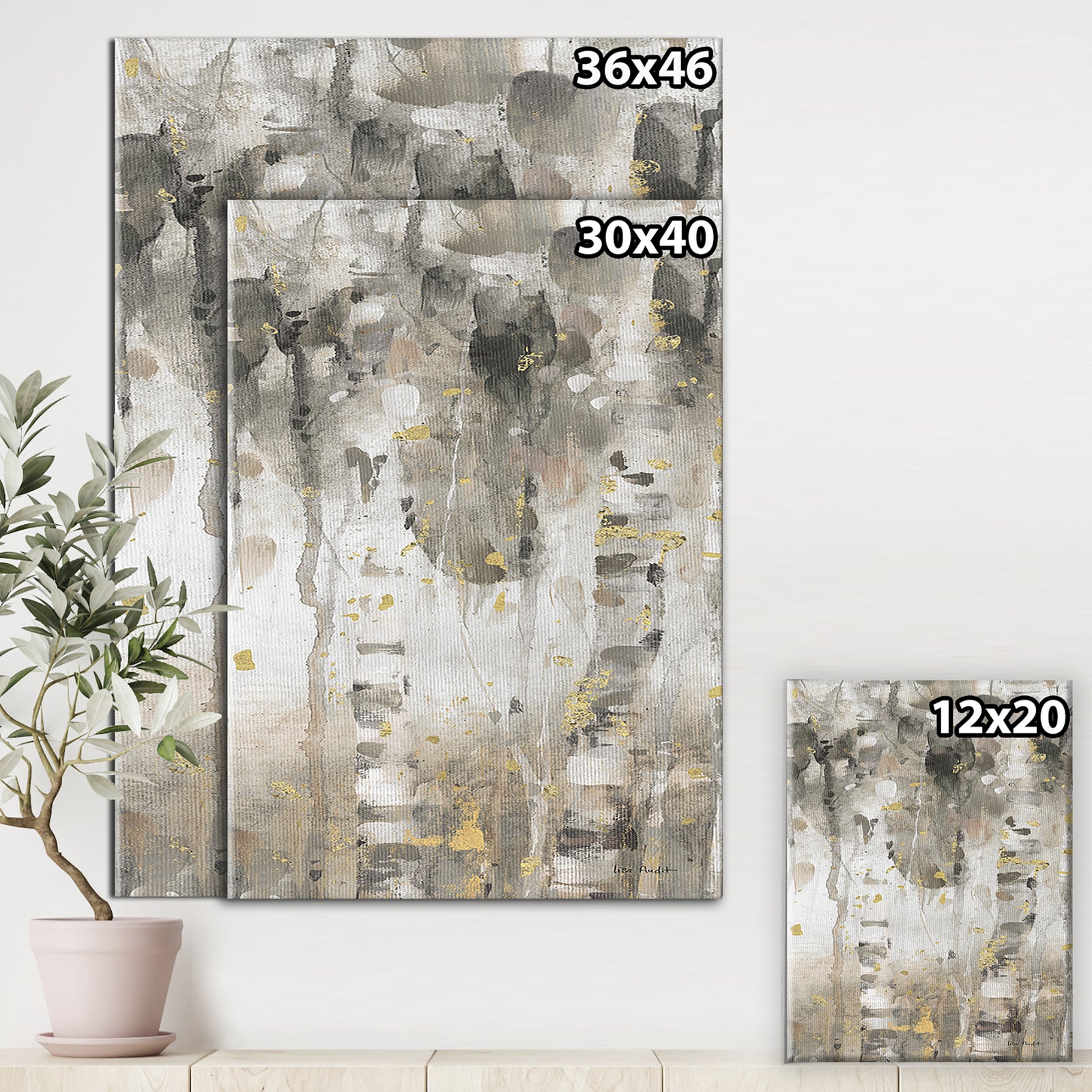 The Modern Grey Forest I - Farmhouse Gallery-wrapped Canvas
