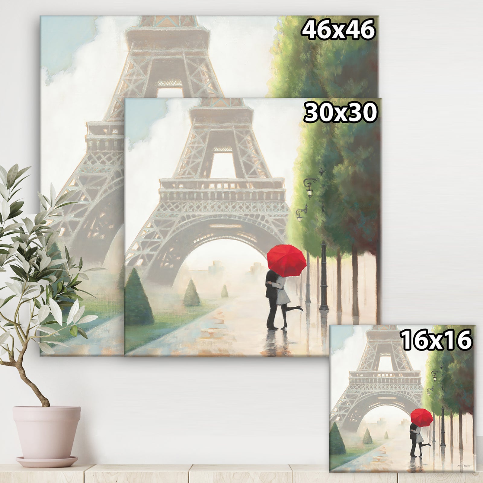 Paris Romance Couples - Romantic French Country Canvas Art