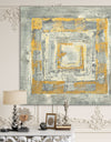 Gold Glam on Grey Tapestry I - Transitional Premium Canvas Wall Art