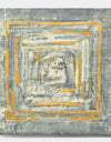 Gold Glam on Grey Tapestry II - Transitional Gallery-wrapped Canvas