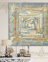 Gold Glam on Grey Tapestry II - Transitional Gallery-wrapped Canvas