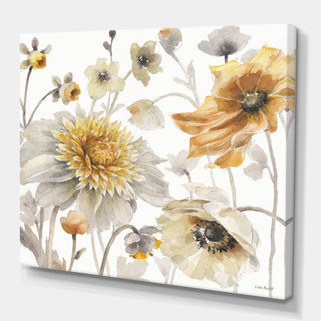 Fields of Gold Watercolor Flower VI - Traditional Canvas Artwork