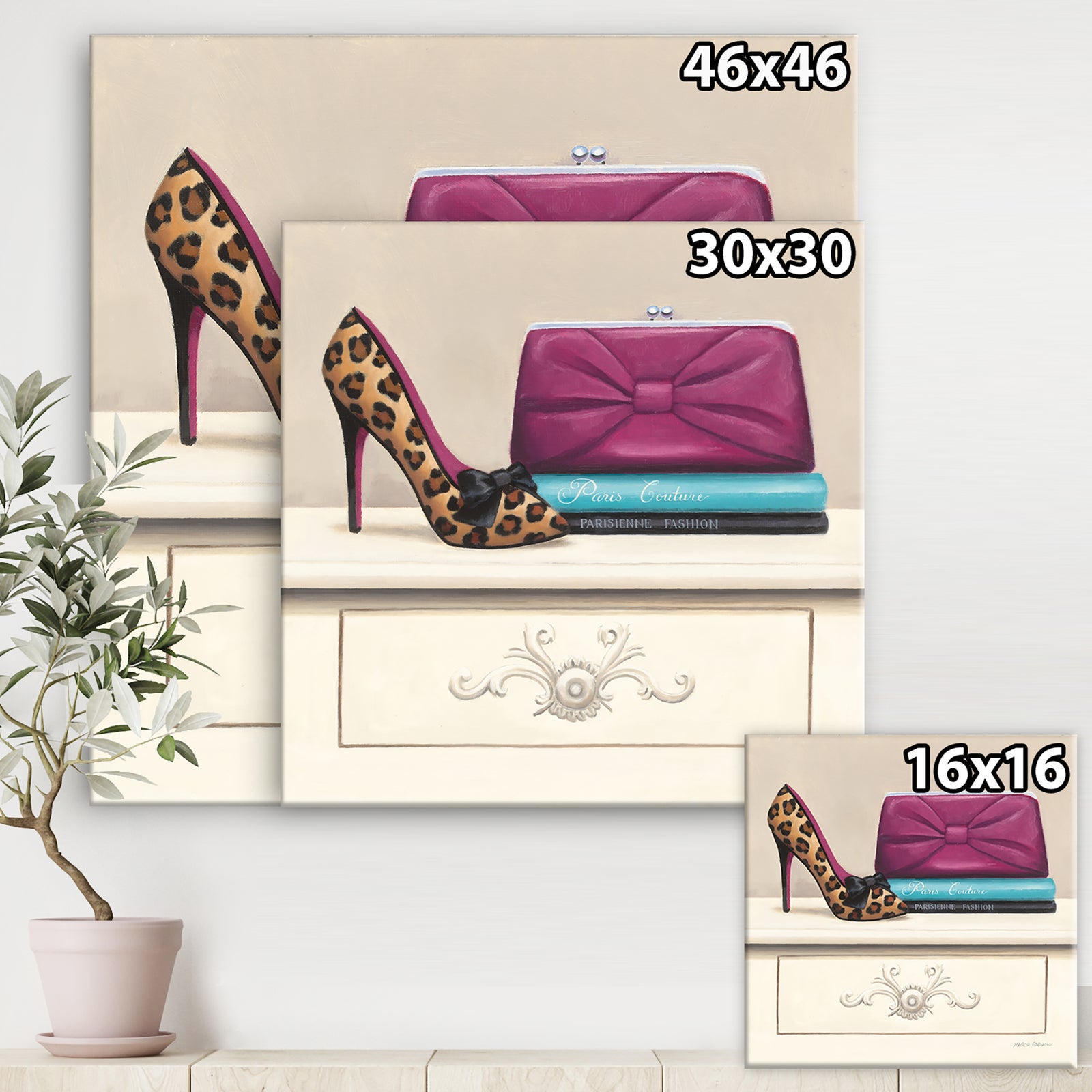 Fashion & Glam Avenue high heels I - Posh & Luxe Canvas Artwork