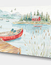 Lake House Canoes I - Lake House Canvas Artwork