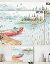 Lake House Canoes I - Lake House Canvas Artwork