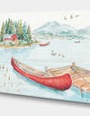 Lake House Canoes II - Lake House Canvas Art