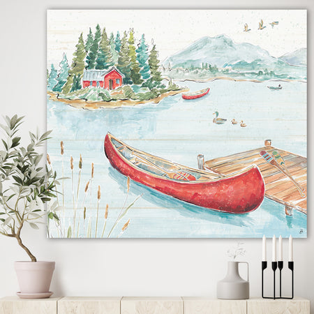 Lake House Canoes II - Lake House Canvas Art