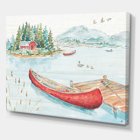 Lake House Canoes II - Lake House Canvas Art