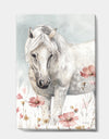 watercolors Pink Wild Horses I - Farmhouse Canvas Art