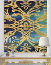 metallic Glam Indigo Form I - Transitional Canvas Artwork