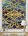 metallic Glam Indigo Form II - Transitional Canvas Art