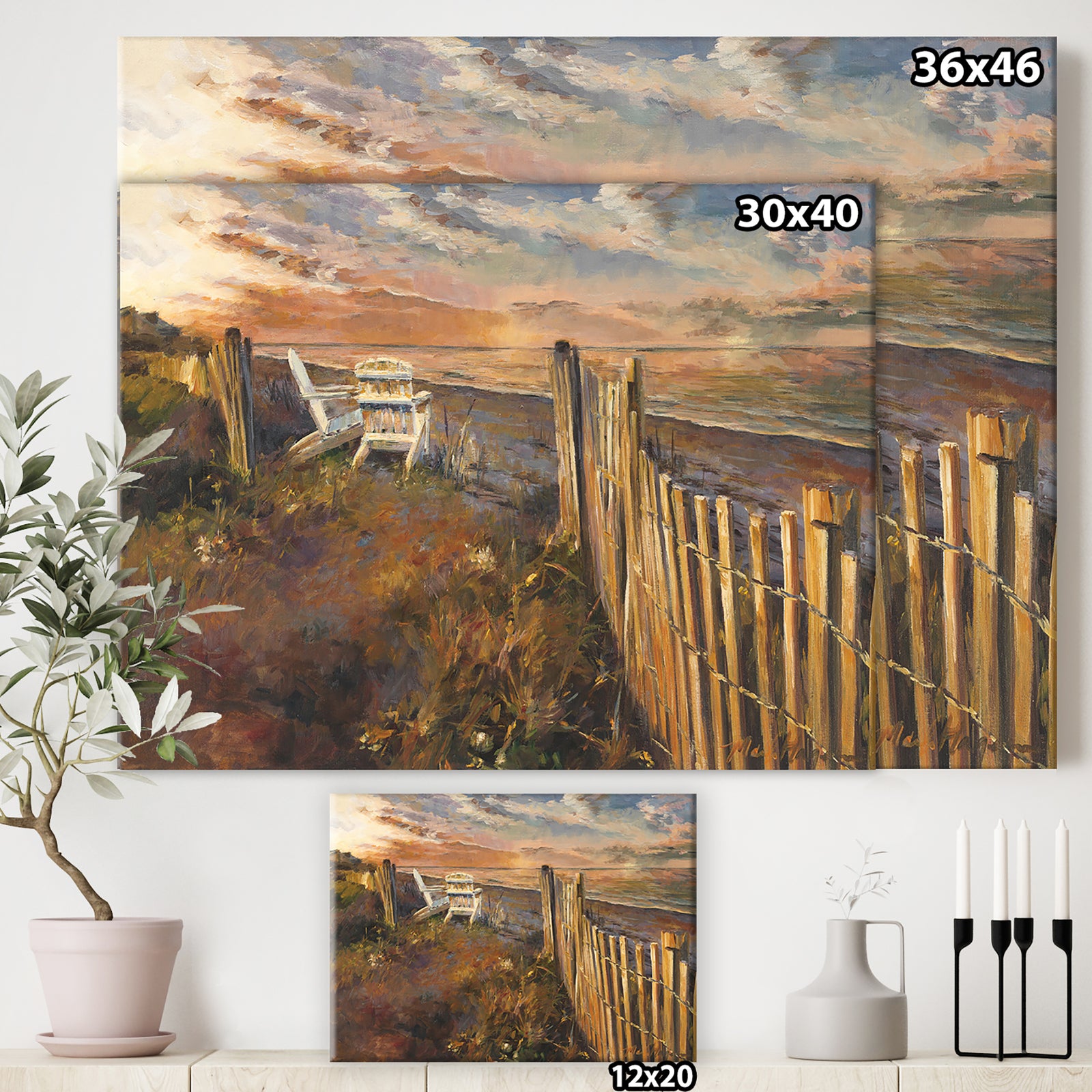 Dunes Sunset - Nautical & Coastal Gallery-wrapped Canvas