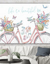 Spring Bike Bouquet - French Country Canvas Artwork