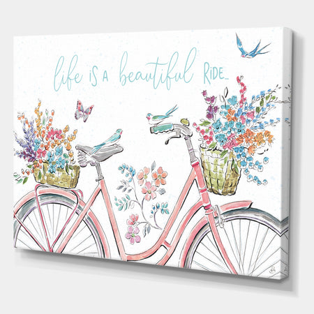 Spring Bike Bouquet - French Country Canvas Artwork