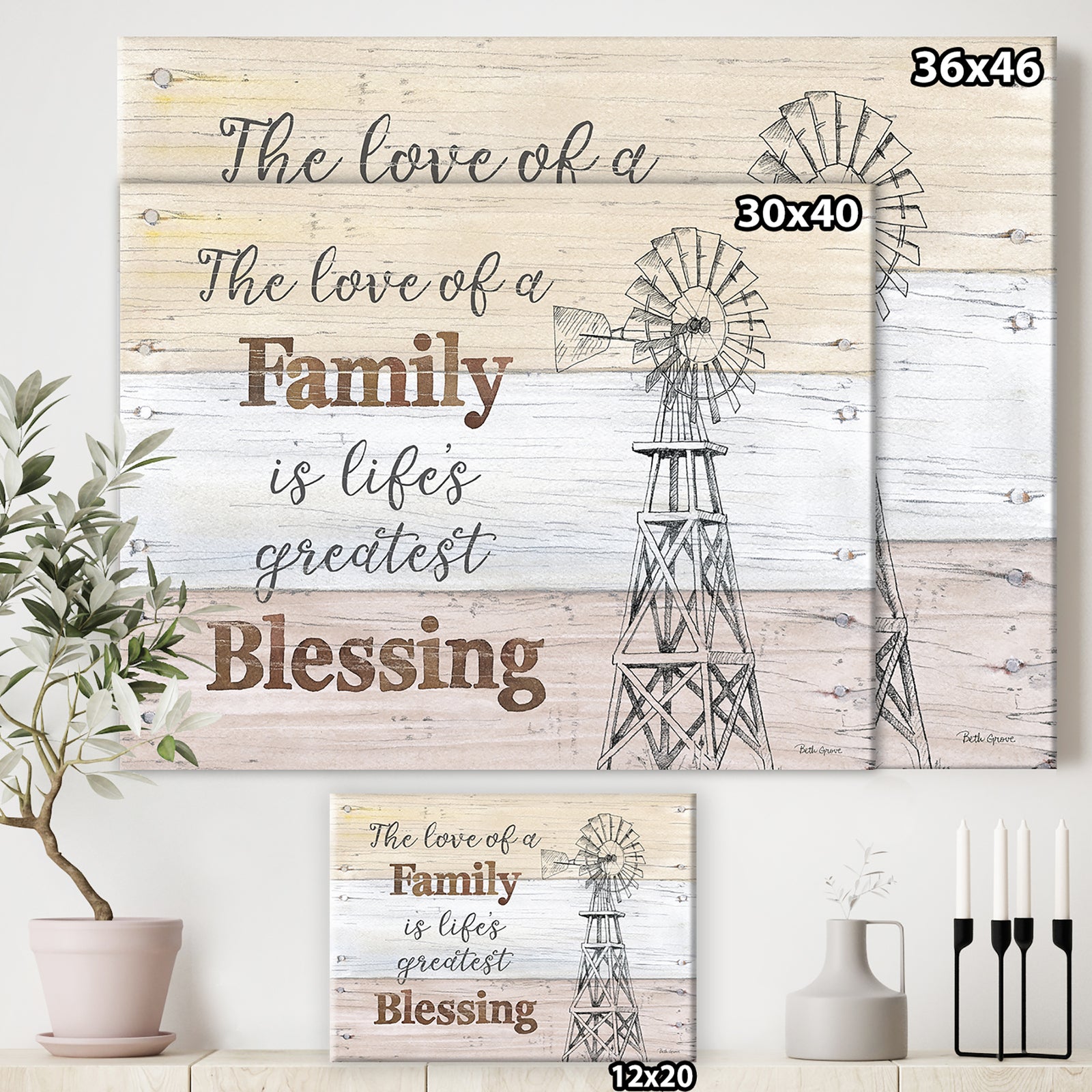 Farmhouse Moment windmills - Farmhouse Canvas Art